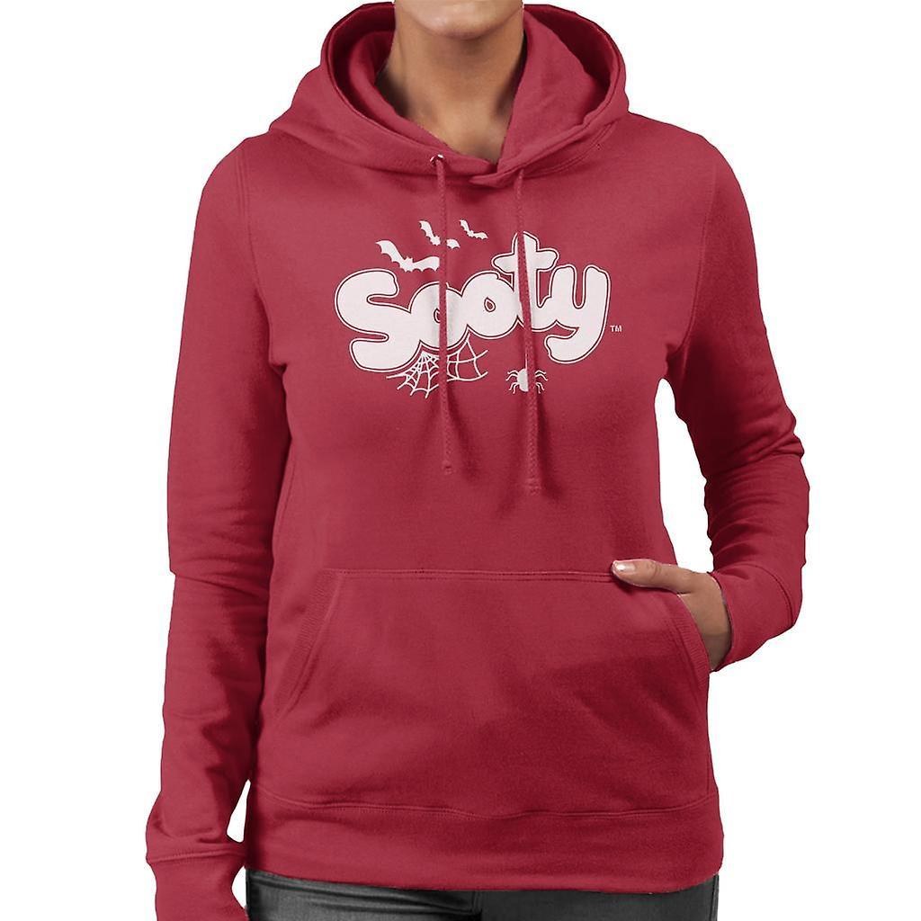 Sooty Halloween Glow In The Dark Logo Women's Hooded Sweatshirt Cherry Red Medium