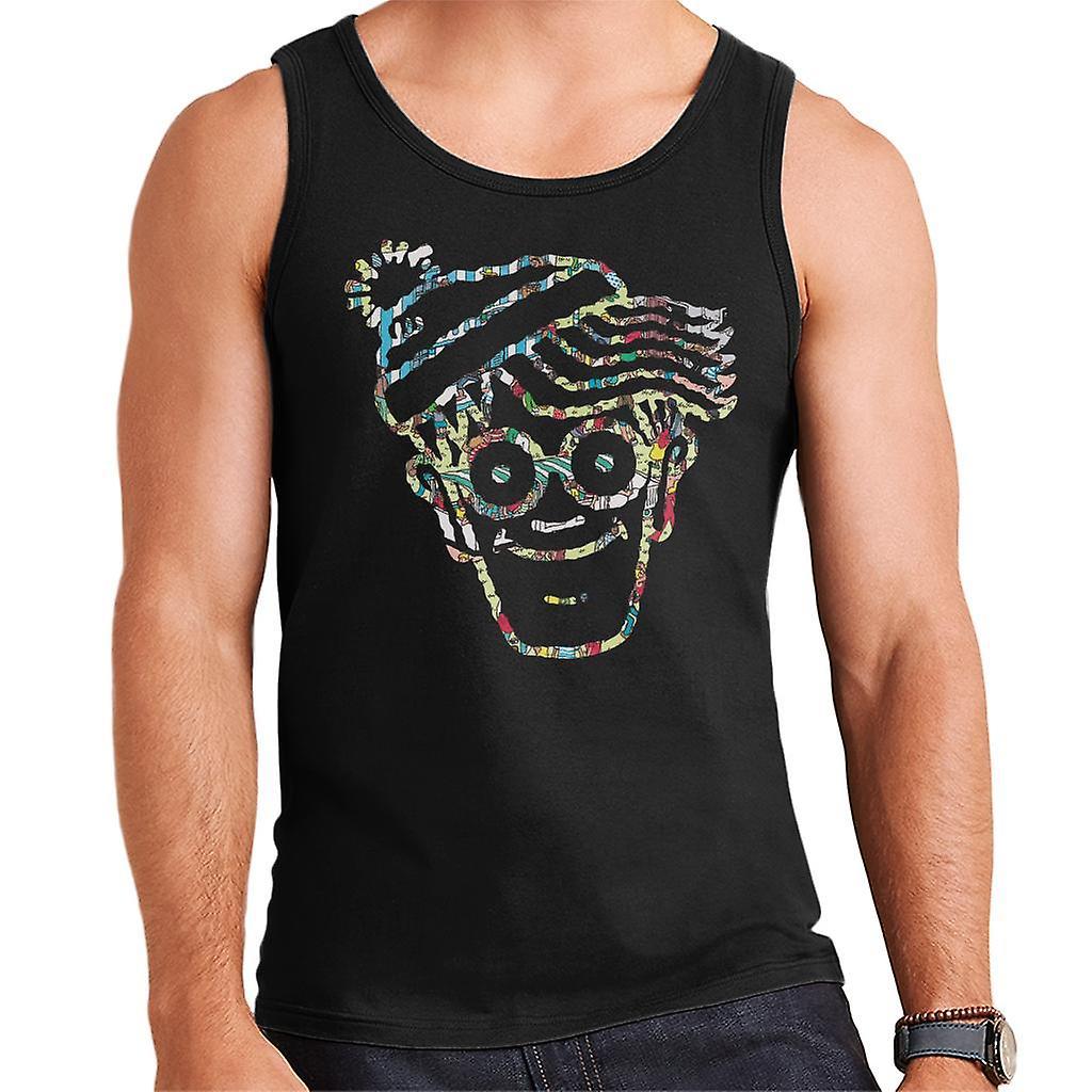 Wheres Wally Where's Wally Crowd Outline Men's Vest Black X-Large