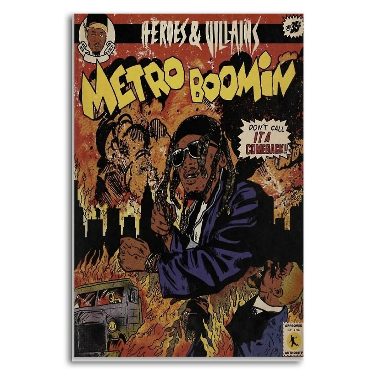 Gamurry Metro Boomin Poster Heroes Villains Album Comic Cover Canvas Poster Bedroom Sports Landscape Office Room Perfect for any Room Decor Gift Po...