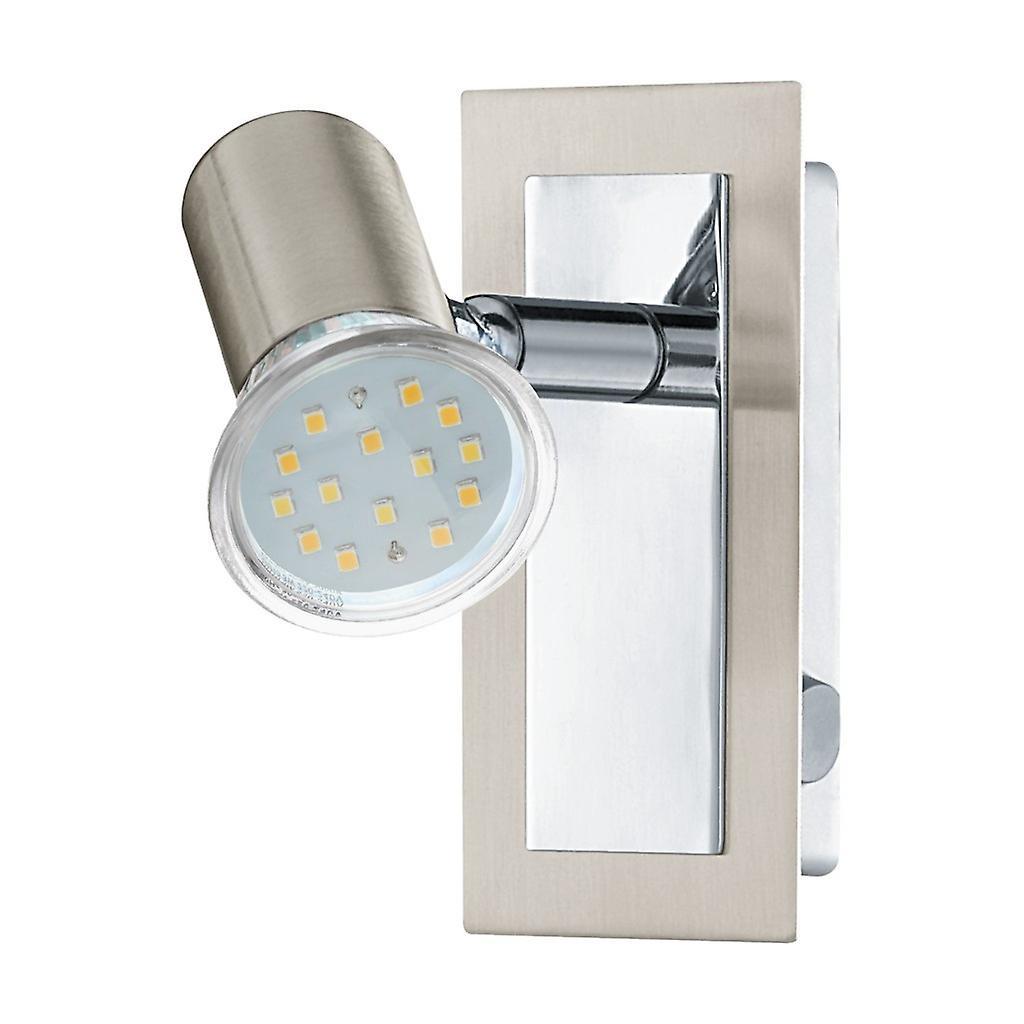 Eglo Lighting Rottelo Adjustable 1 Light Indoor Wall Light Chrome, Satin Nickel, GU10