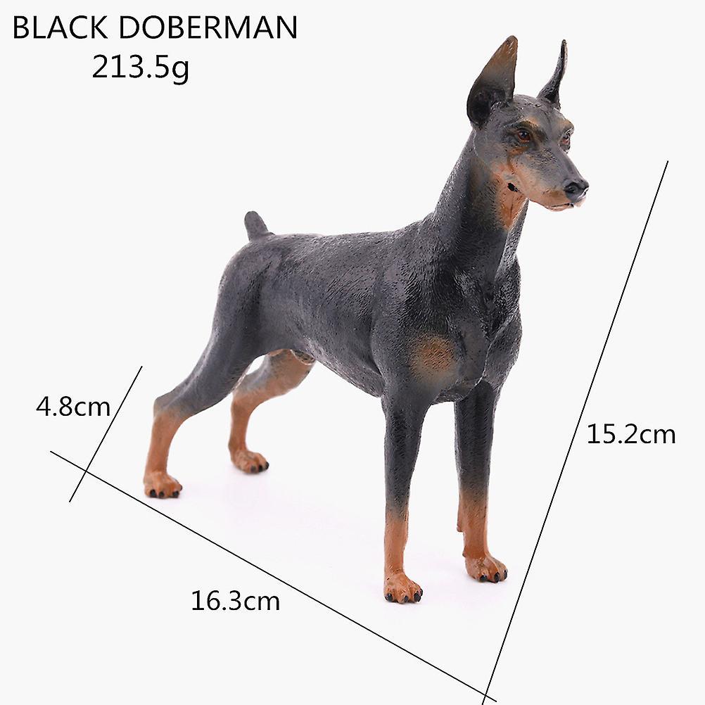 Tinksky 1pc Doberman Model Simulation Lifelike Static Dog Animal Statue Figurine Desktop Adornment (Black) 16.3x4.8cm