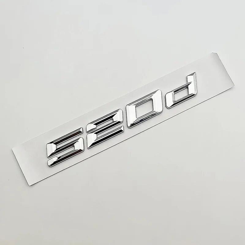 Hikig 3D ABS Chrome Logo 520d 530d Xdrive Emblem Car Badge Trunk Decal For BMW E60 E39 E34 F10 520d 530d Xdrive Stikcer Accessories