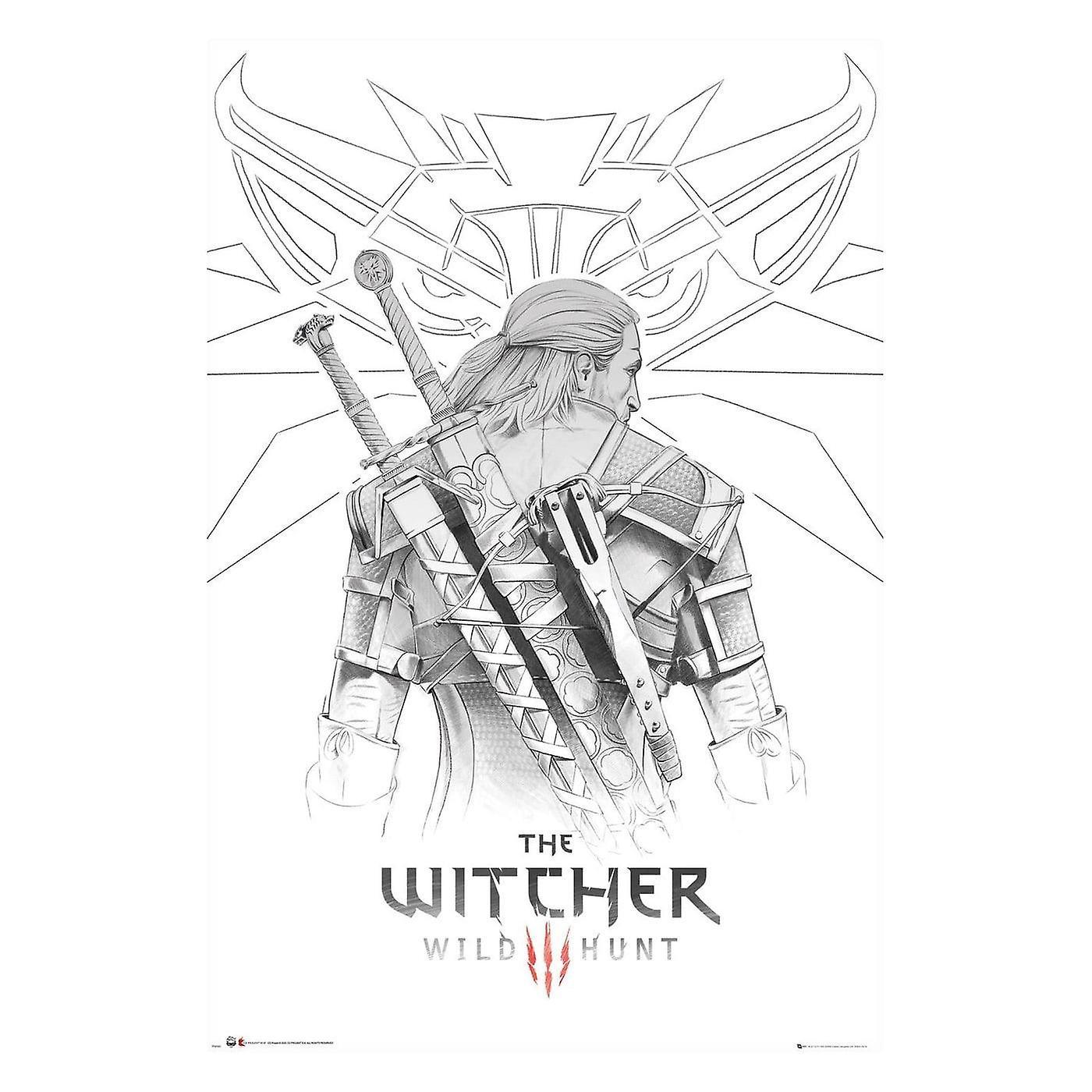 The Witcher 3, Maxi Poster - Geralt Sketch