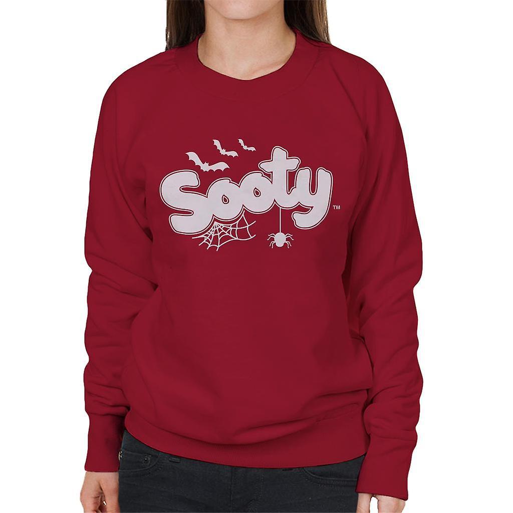 Sooty Halloween Glow In The Dark Logo Women's Sweatshirt Cherry Red Large