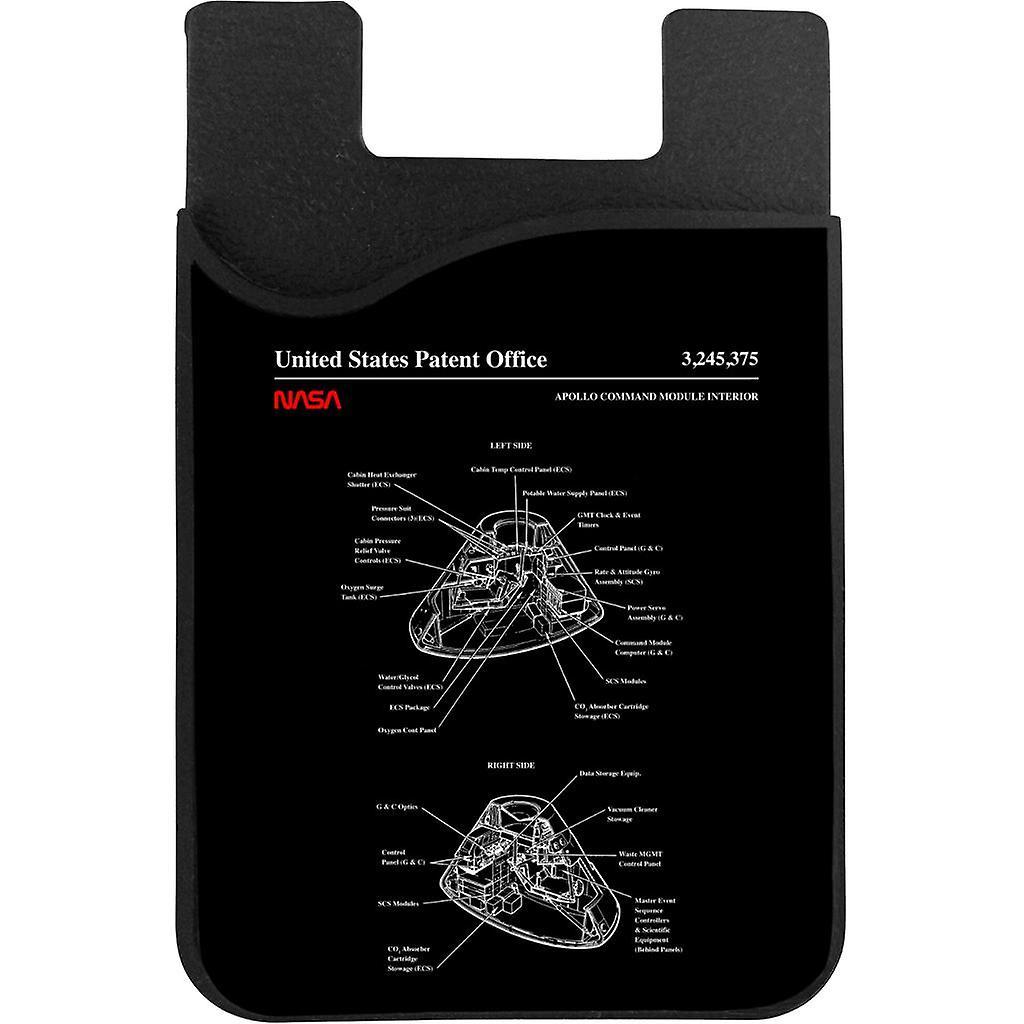 NASA Apollo Command Module Interior Blueprint Phone Card Holder Black 5.5cm x 8.5cm