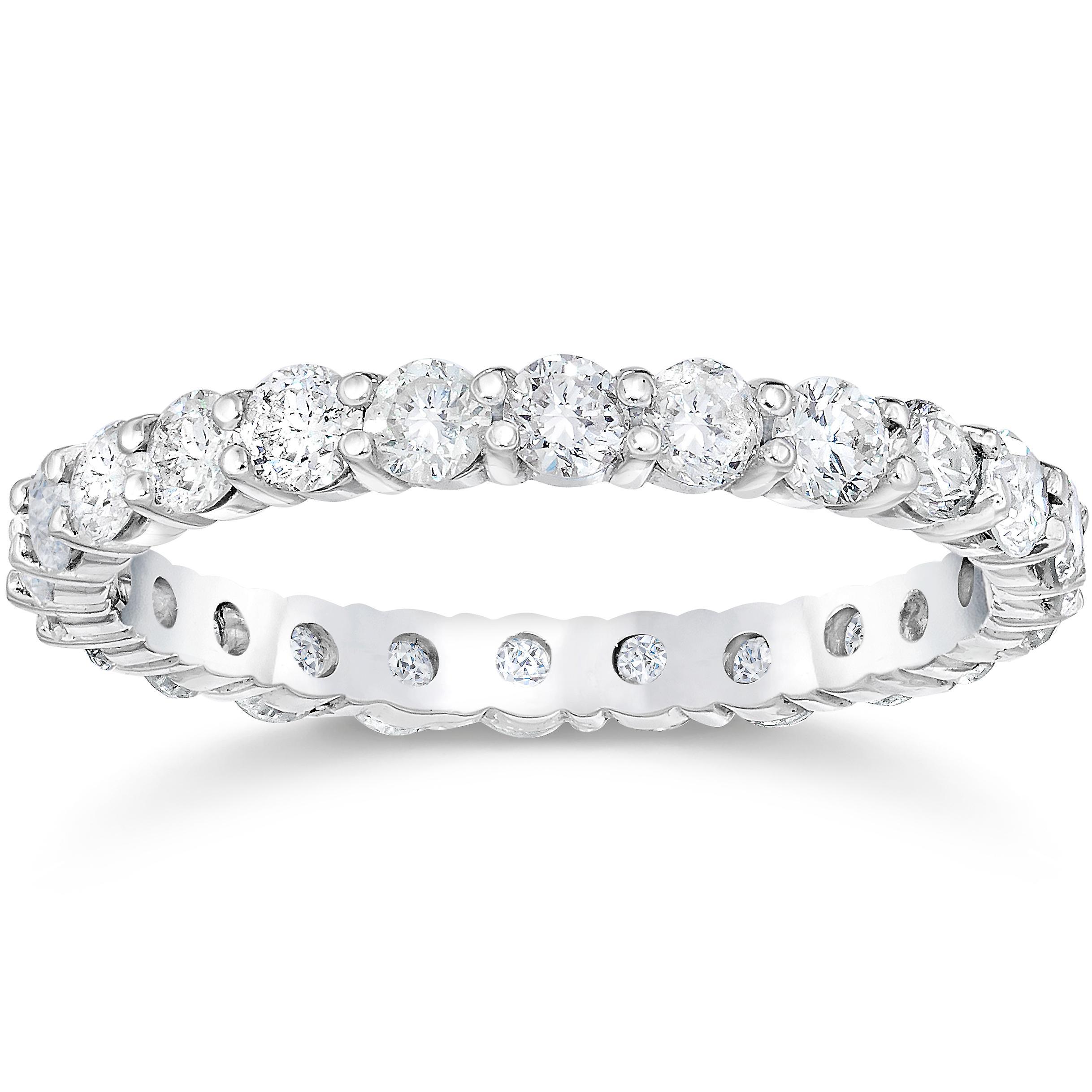 Pompeii3 1 1/2 Ct Diamond Eternity Wedding Ring 14k White Gold 4