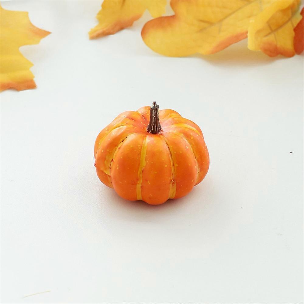 Mini Artificial Halloween Pumpkin Decoration Simulation Vegetable Diy Craft Halloween Family Party Decoration Props 5pc orange