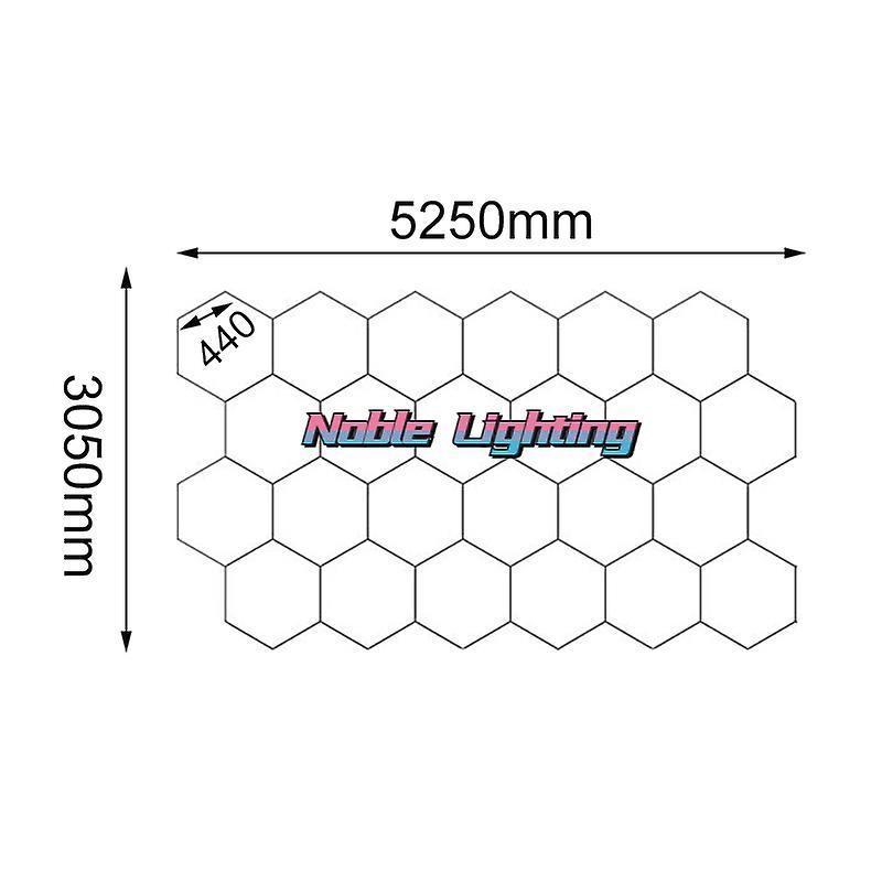 Muggyz 5.2x3m Honeycomb Led Car Detailing Ceiling Light Customized Diy Hexagonal Honeycomb Lights Led Light For Computer Game Room