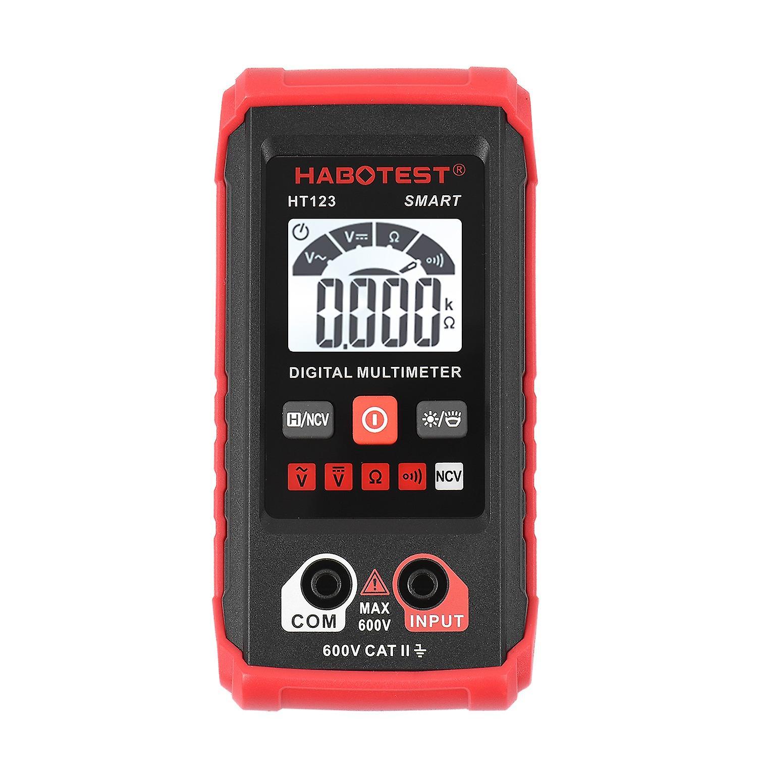 HABOTEST HT123 Digital Multimeter Auto Range 2,000 Counts True RMS Measuring with LCD Backlight Flas