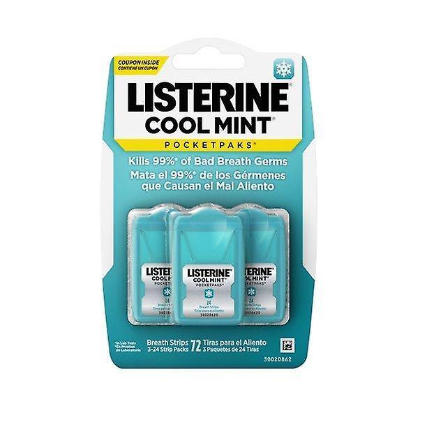 Listerine Cool Mint Pocketpaks Fresh Breath Strips, 24-strip Pk, 3 Pk