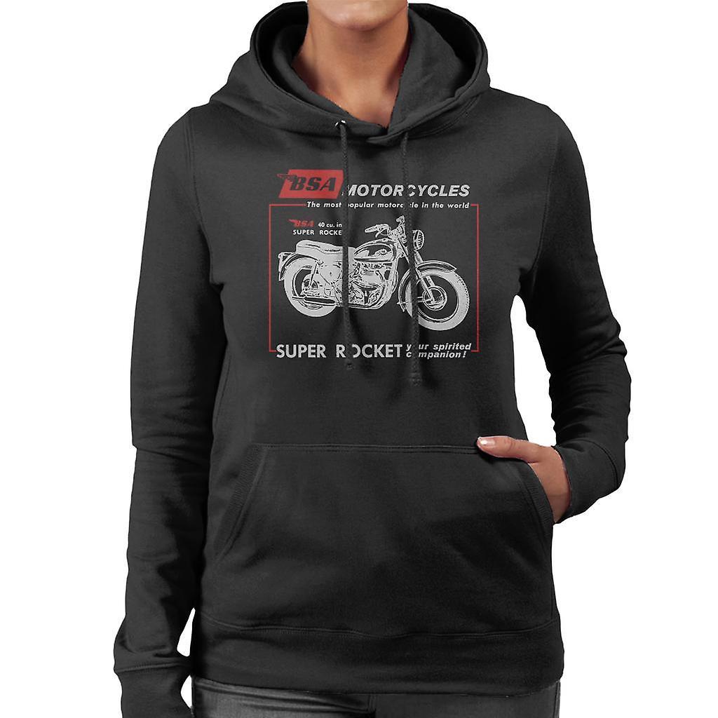 BSA Motorcycles Super Rocket Women's Hooded Sweatshirt Black Large