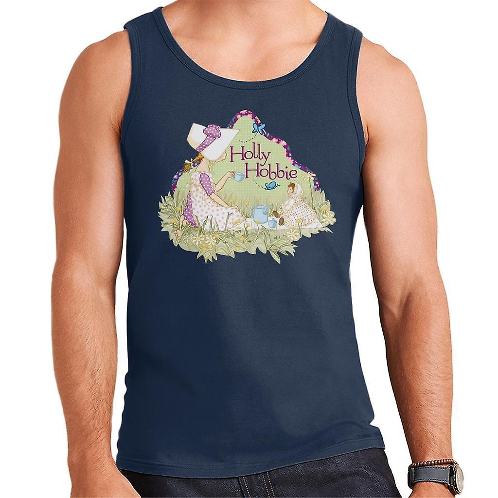 Holly Hobbie Tea Party Men's Vest Navy Blue X-Large