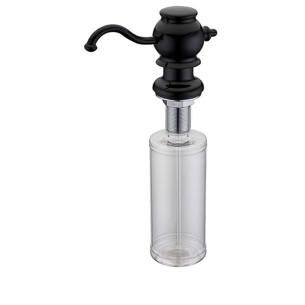 Slowmoose 13 Oz Bottle Brass & Abs Kitchen Sink - Countertop Soap Dispenser Matte Black