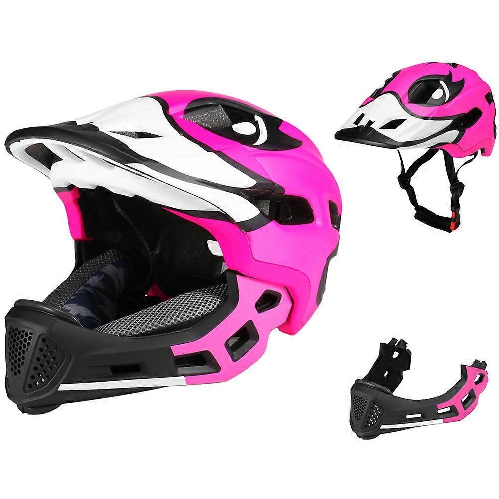 Lixada Kids Detachable Full Face Helmet Children Sports Safety Helmet for Cycling Skateboarding Roller Skating Rose