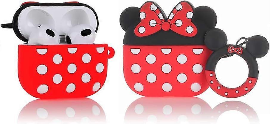 LINCMAN Fit Designed for Airpods 3rd Generation 2021, Silicone Cartoon Cute Case Protective Shockproof Covers for Airpods 3 Minnie standard