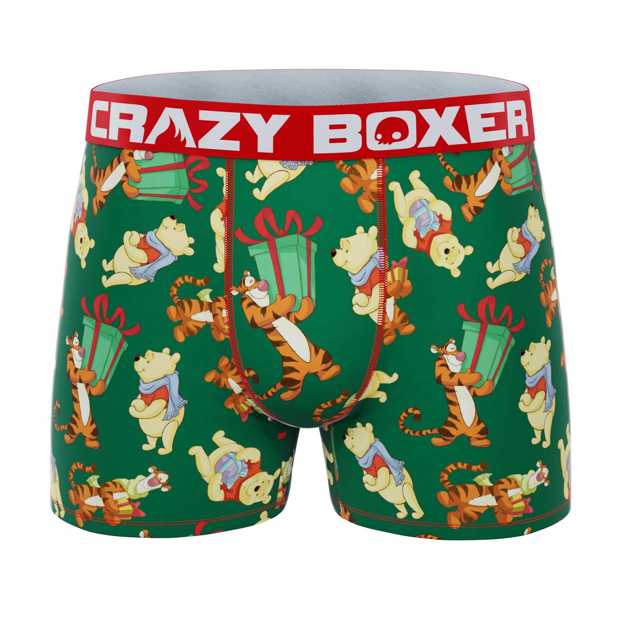 Cartoons Crazy Boxers Winnie The Pooh Gift Giving Boxer Briefs Green Small (28-30)