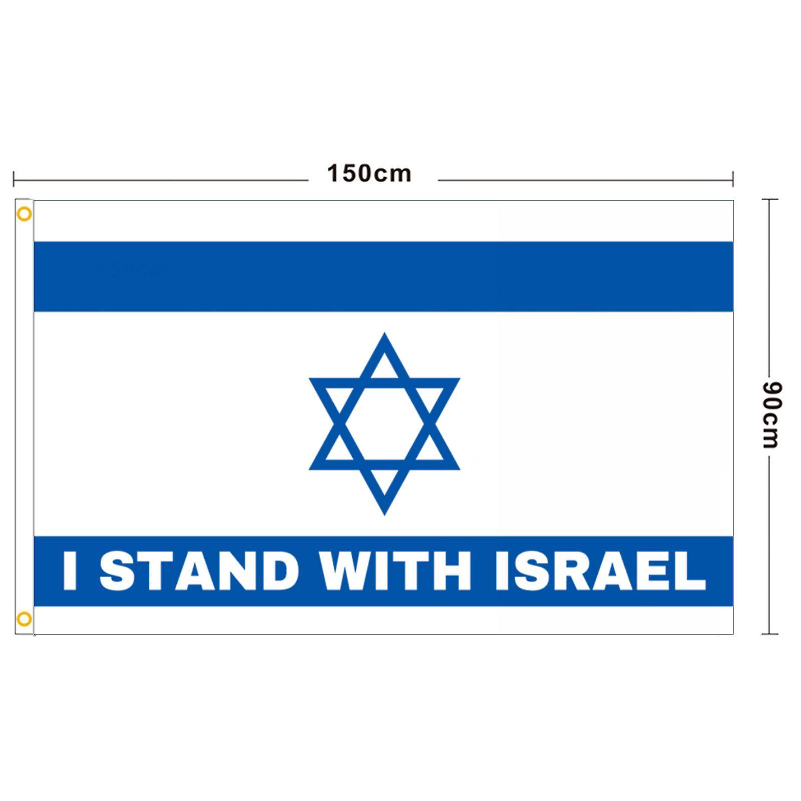 Frusde Israel Flag, We Stand With Israel Flag Israeli National Flags 3x5ft I Stand With Israel Flag Outdoor Garden Decoration