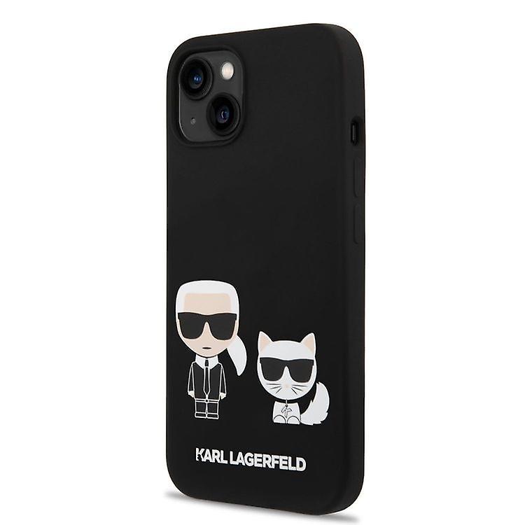 Karl Lagerfeld MagSafe Cover Case Liquid Silicone Karl and Choupette for iPhone 14 Plus - Black