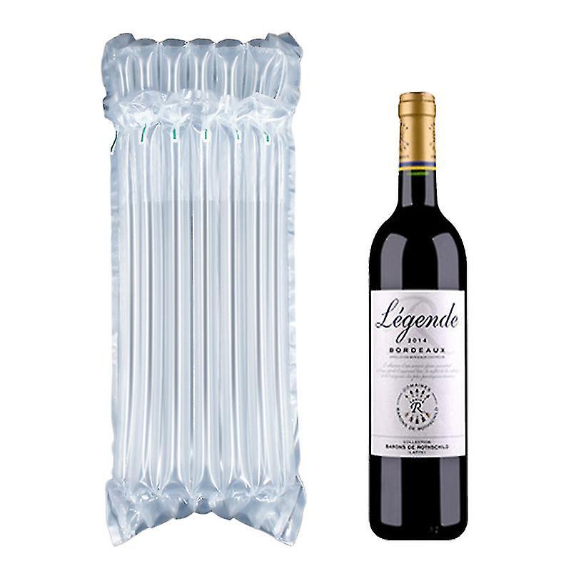 Exia 10 Pack Wine Bottle Protector Reusable Bubble Wrap Inflatable Air Column Cushion Bag Bubble Wrap Wine Bags Wine Bottle Packaging For Safe Pack...