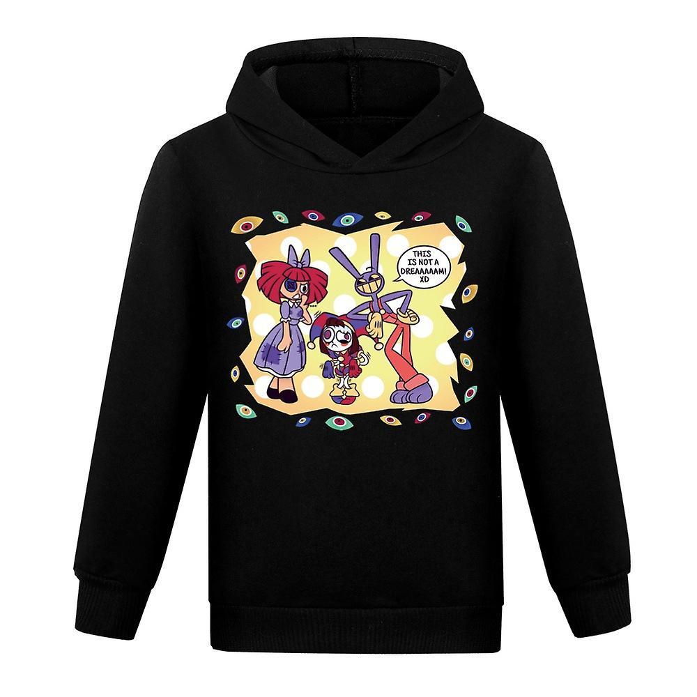 Ochime The Amazing Digital Circus Kids Boys Girls Fans Sweatshirt Hoodie Hooded Jumper Pullover Tops Black 13-14 Years