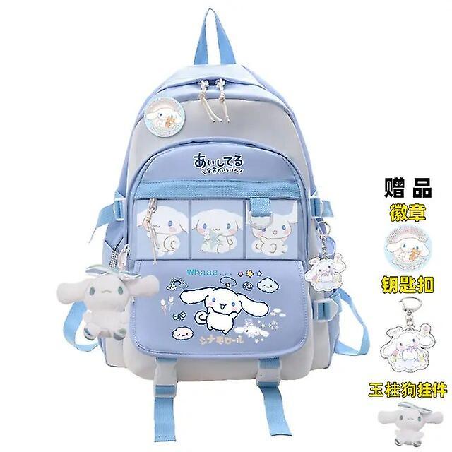 Anime Sanrio Plush Toy Cinnamoroll Backpack Children Girl Boy Black Blue Schoolbag Kawaii Student School Bag Computer Large Gift Backpacks F