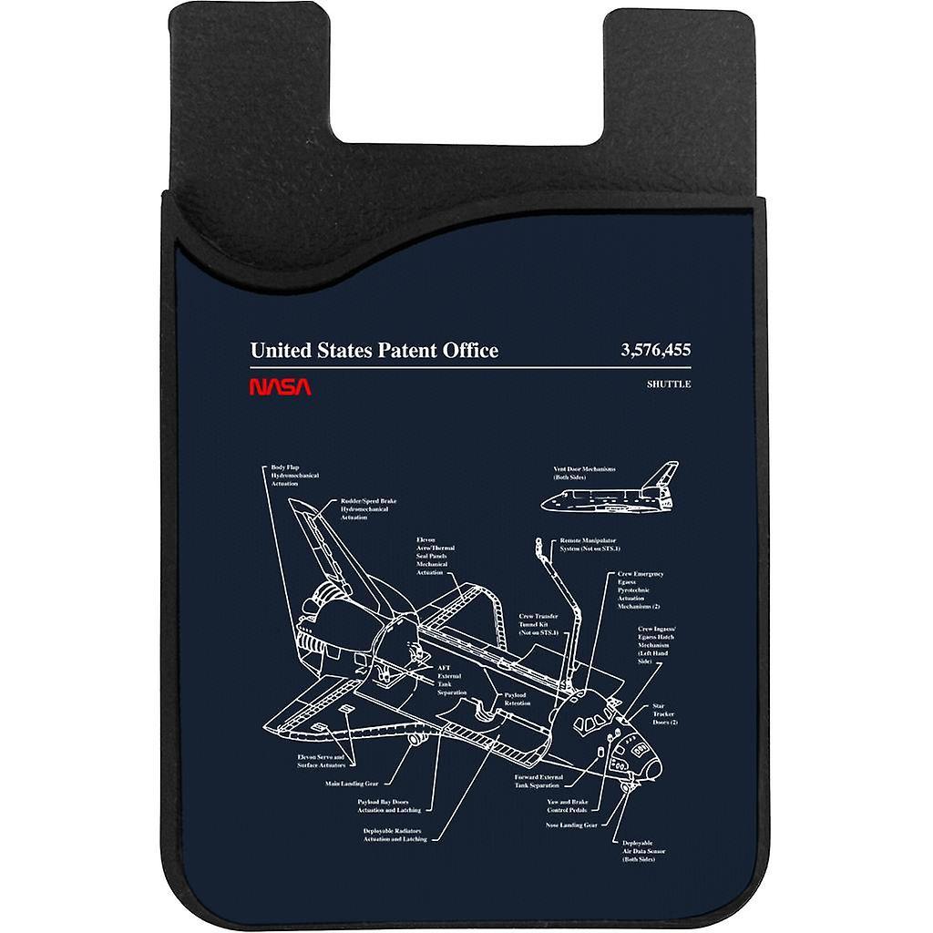 NASA Space Shuttle Blueprint Phone Card Holder Navy Blue 5.5cm x 8.5cm