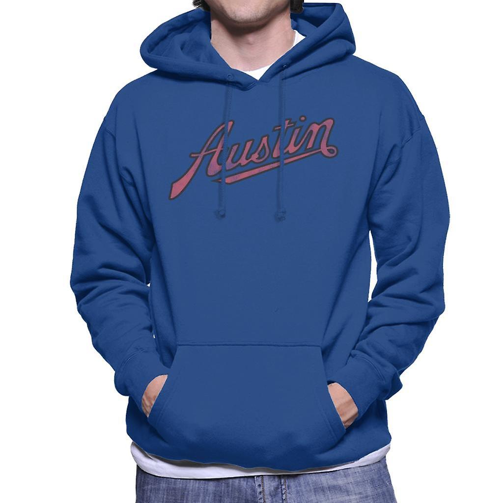 Austin Vintage Logo British Motor Heritage Men's Hooded Sweatshirt Royal Blue Small