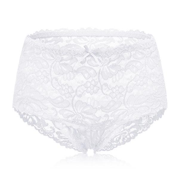 GreenZech High waist hollow lace panties White 10