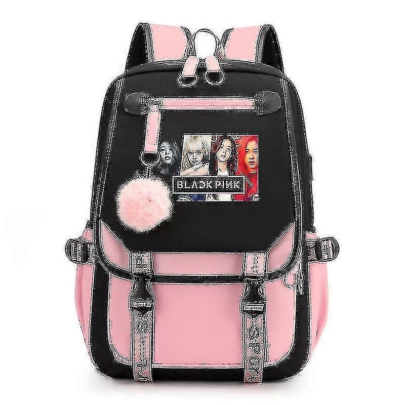 Wxky School Bag Bookbag With Usb Charging & Headphone Port(blackpink)blackpink Backpack Laptop Bag