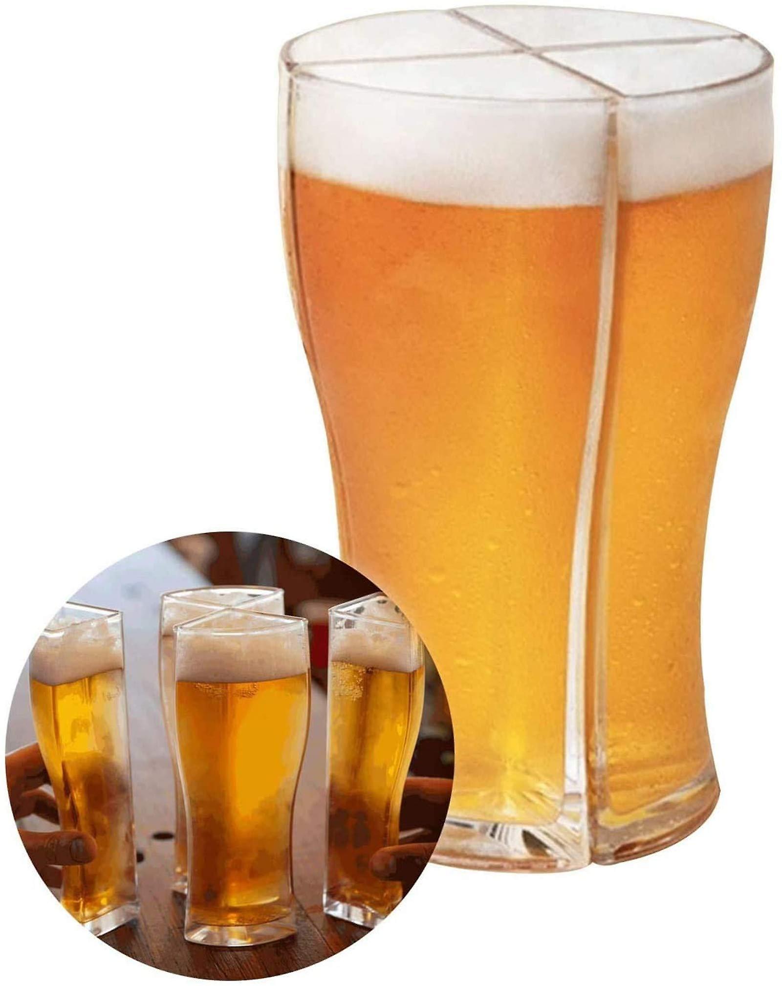 El Contente 4 In 1 Beer Glasses Mug Set Super Schooner Cup Separable 4 Part Beer Cup Stein Party Mug