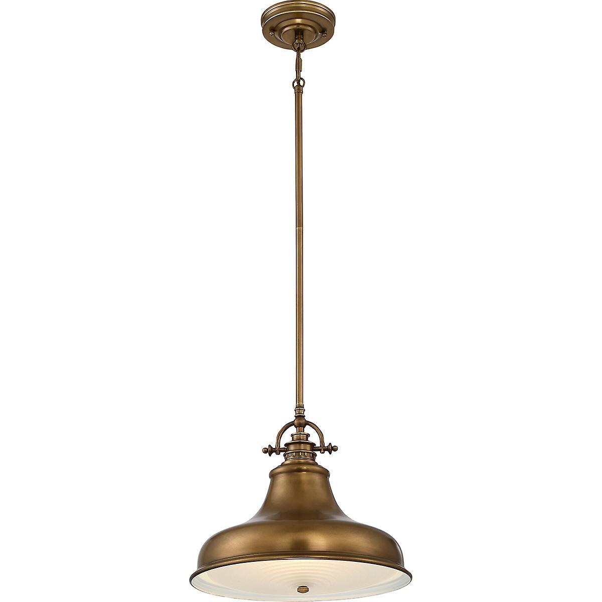 Emery 1 Light Dome Ceiling Pendant Weathered Brass E27