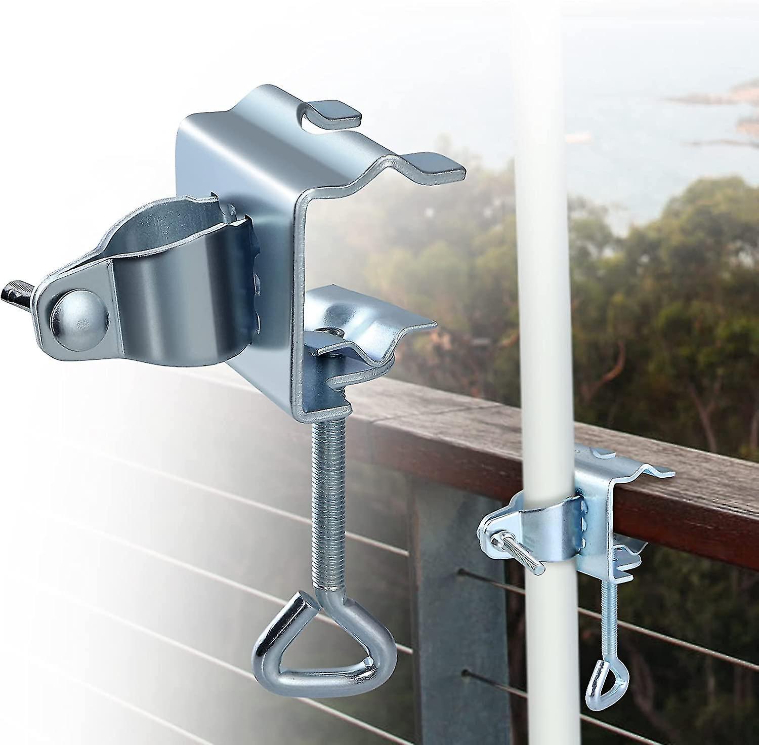 Tianzun Outdoor Umbrella Stand, Deck Umbrella Clamp, Universal Umbrella Steel Fixing Holder Clamp, Beach Mount Chair Clamp Fixed Clip