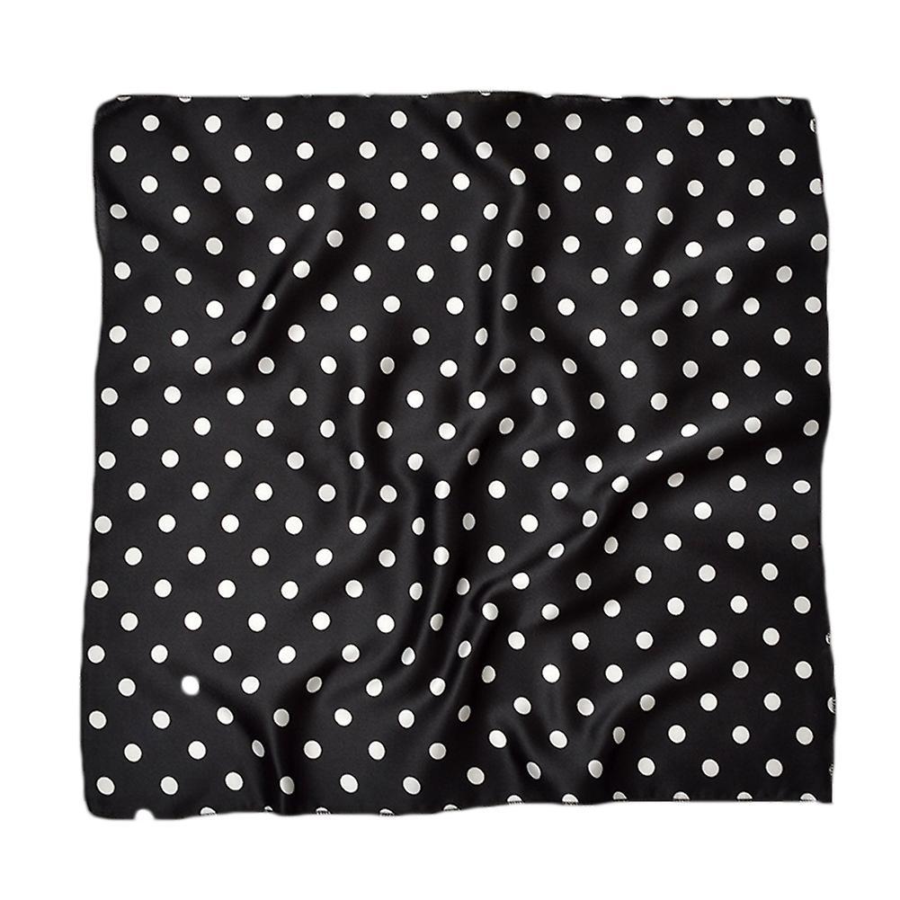 Naievear Women Polka Dot Satin Hair Tie Rope Scrunchies Silk Scarf Neckerchief Headscarf Black Polka Dot