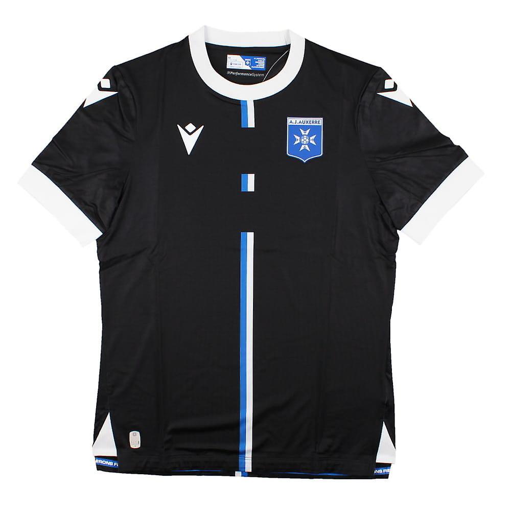 Macron 2023-2024 Auxerre Away Shirt Black Medium Adults