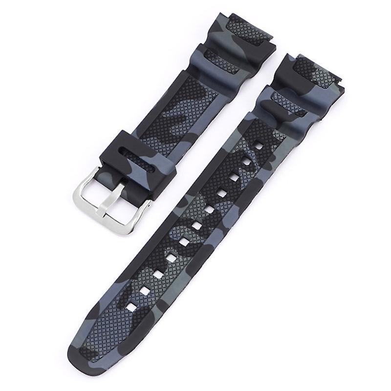 litelamg Watch Strap Sweat-proof Breathable Soft Camouflage Print Wristwatch Band Replacement for Casio AQ-S810W AQ-S800W SGW-300H SGW-400H Black