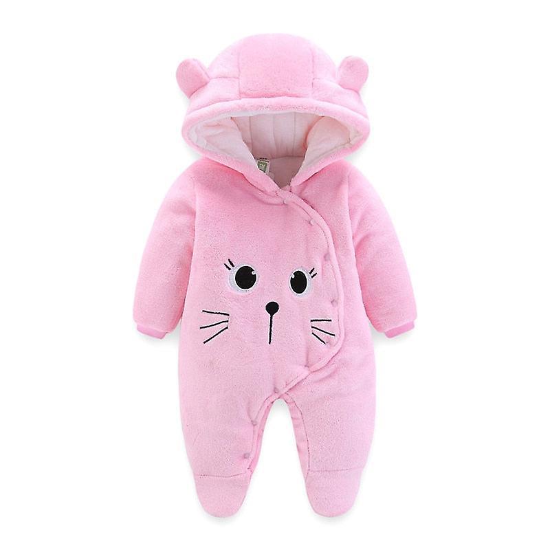 Slowmoose Baby / Cartoon Bear Jumpsuit, Cute Winter Clothing Pink-175 Newborn