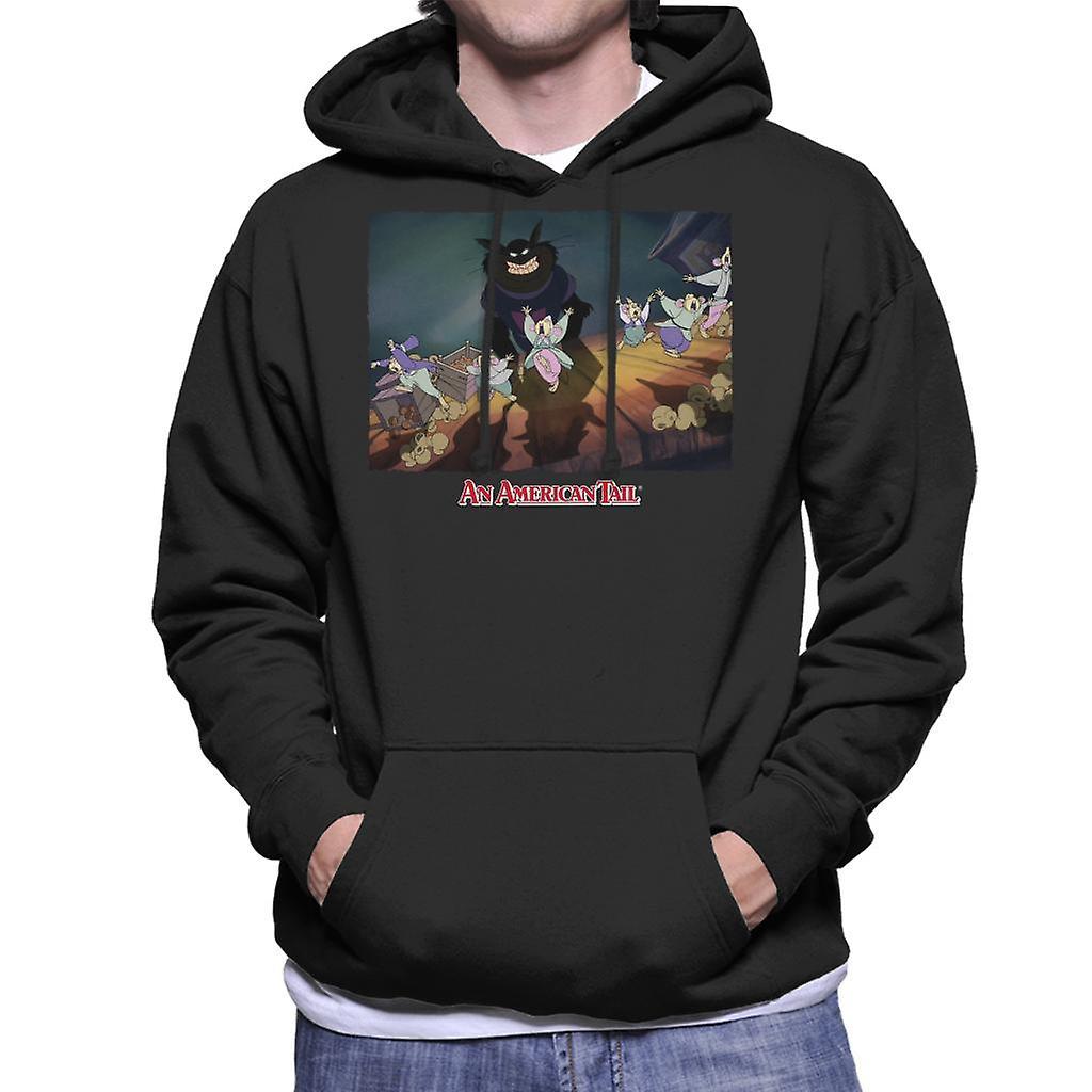 An American Tail Cossack Cats Looming Men's Hooded Sweatshirt Black X-Large