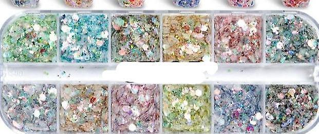 Slowmoose 10gm Mixed Size Nail Glitter Flakes, 3d Sequins Paillette Powder - Charm Nail CT-35