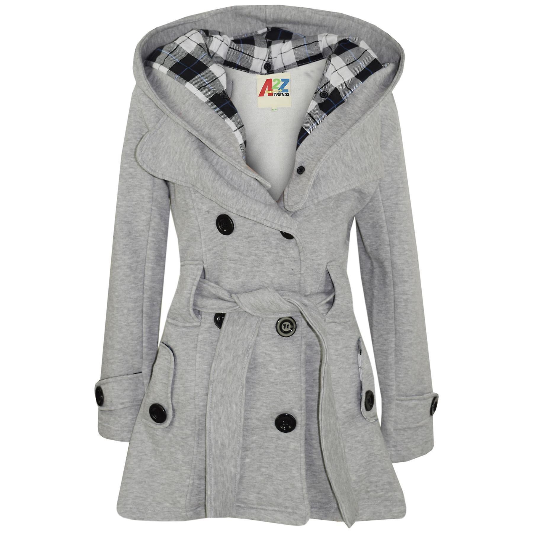 A2Z 4 Kids Girls Hooded Grey Padded Long Parka Outerwear Jacket 9-10 Years