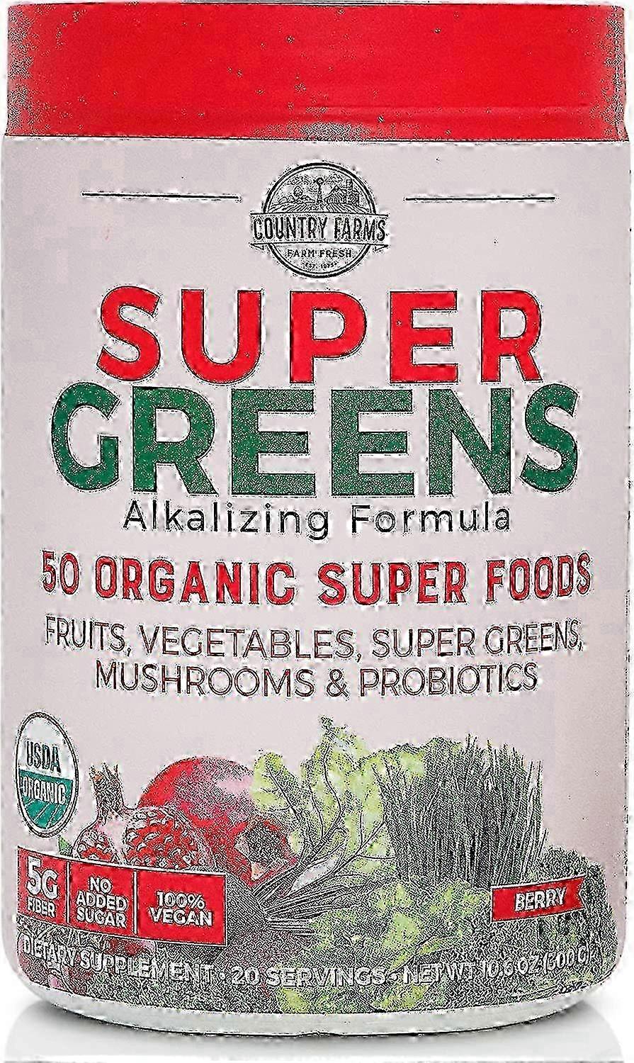 Country Farms Super greens, Delicious Berry flavor, 10.6 Oz