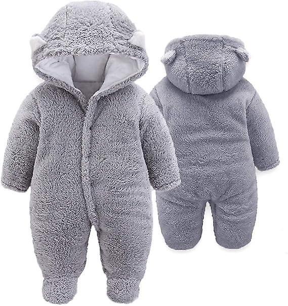 Ruitong Unisex Baby Clothes Winter Coats Cute Newborn Infant Jumpsuit Snowsuit Bodysuits Gray 3M