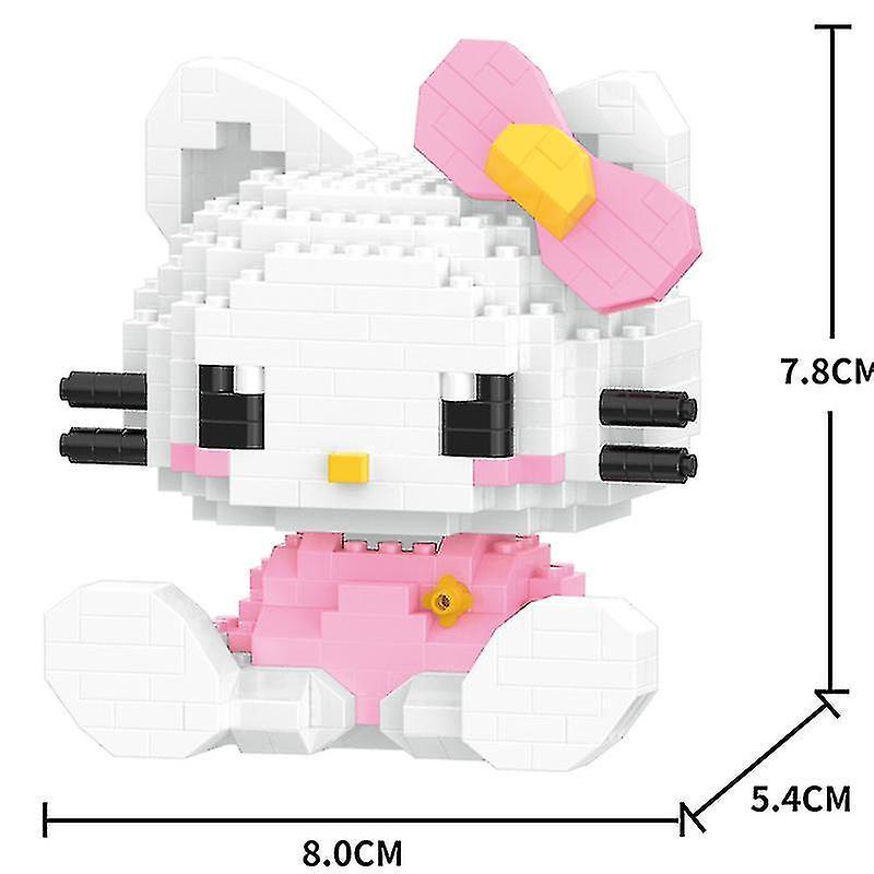 Cryin Jinzhaolai Hello Kitty Small Building Block Melody Cinnamoroll Pom Pom Purin Assembled Model Brick Toy Girl Cute Kids Educational Gifts YZL436-F