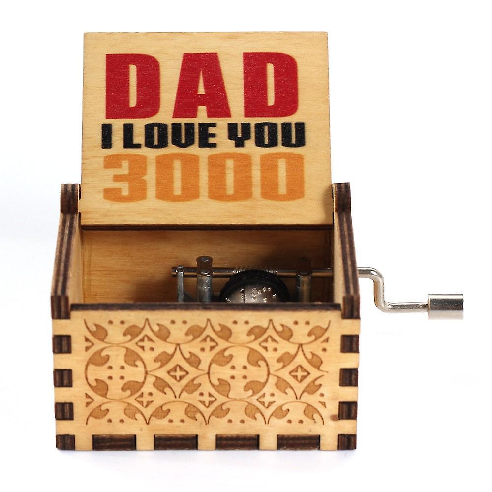 Slowmoose Hand Crank, Wooden Music Box To Someone Special DAD I LOVE YOU