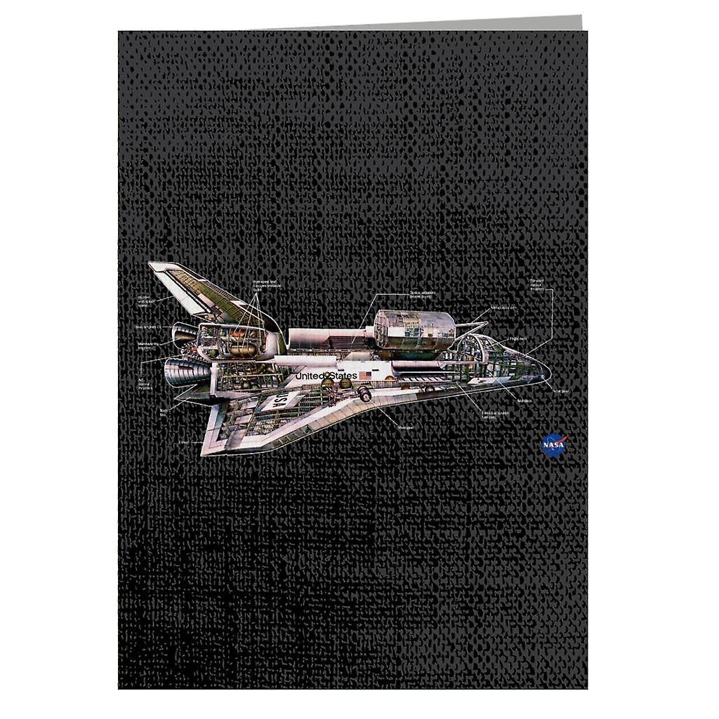 NASA Space Shuttle Schematic Diagram Greeting Card Black 14.5 x 21cm