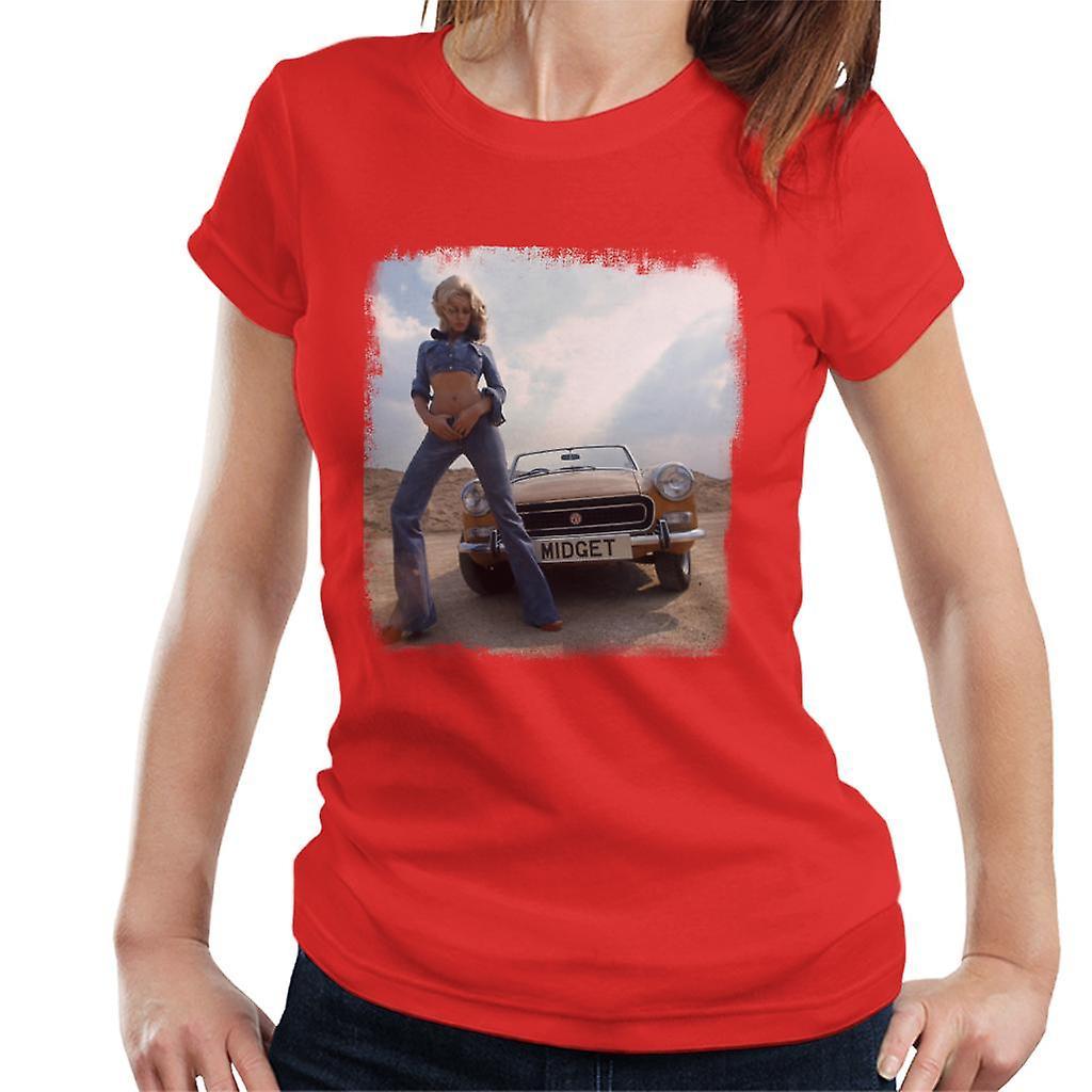 MG Midget British Motor Heritage Women's T-Shirt Red XX-Large