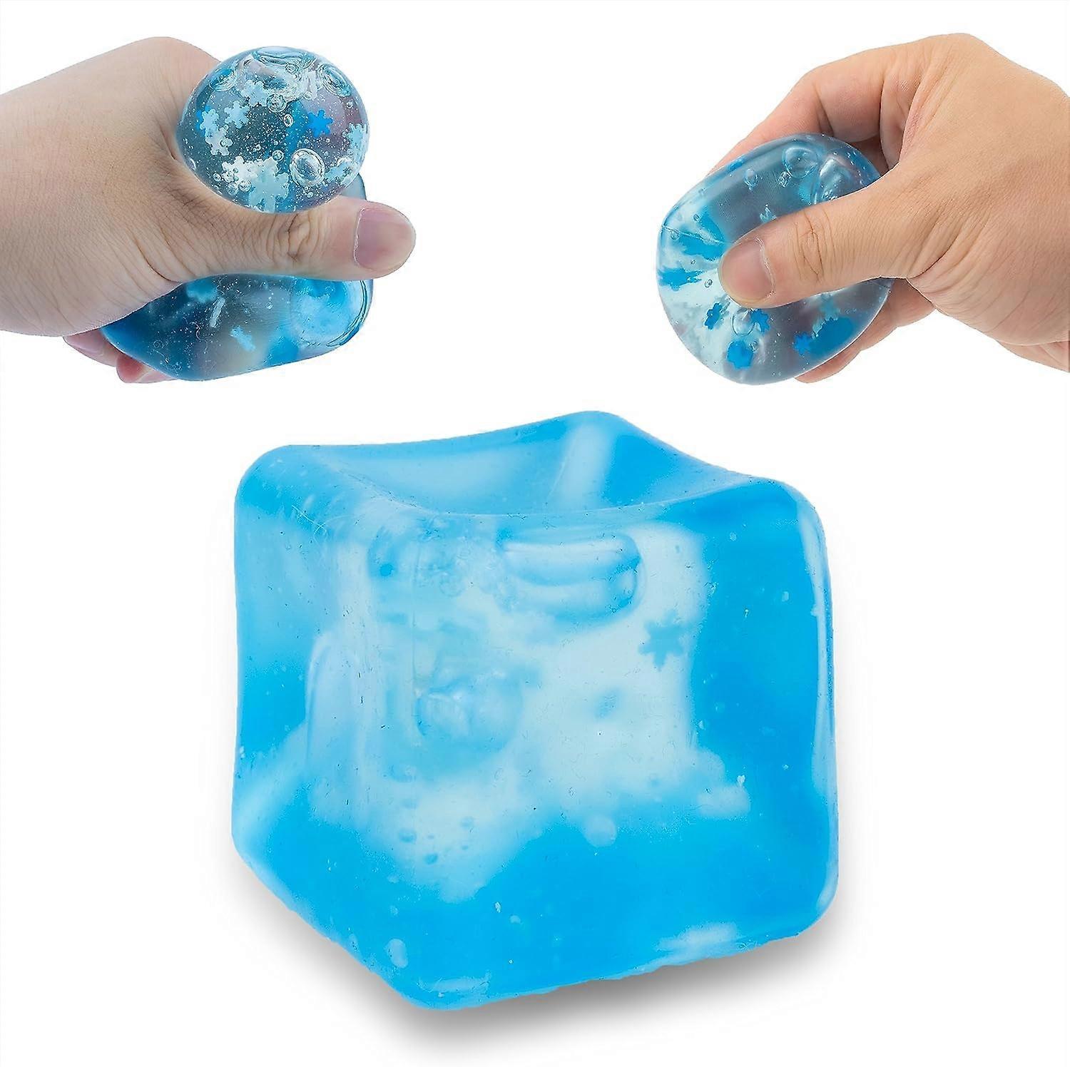 Unbrand Ice Cube Squishy Toys TPR Transparent Ice Block Mochi Squishy Fidget Toys Stress Balls for Adults Kids Stress Relief Toy for Autism & ADHD ...