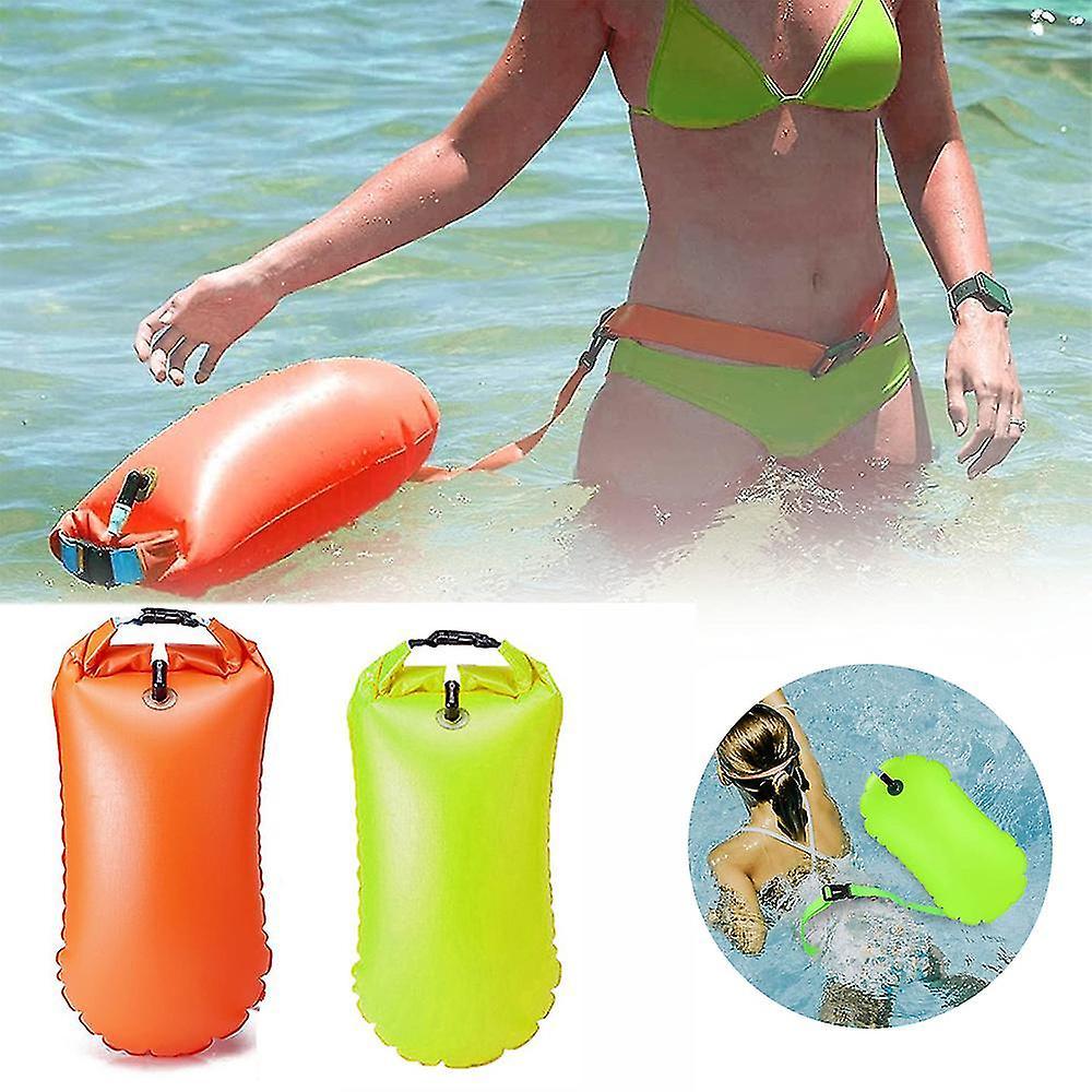 Manchalk Swim Buoy Tow Float Dry Bag,wild Swimming Float,inflatable Watertight Dry Bag Yellow