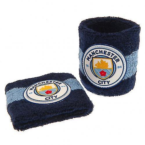 Manchester City FC Wristband (Pack Of 2) Dark Blue/Light Blue One Size