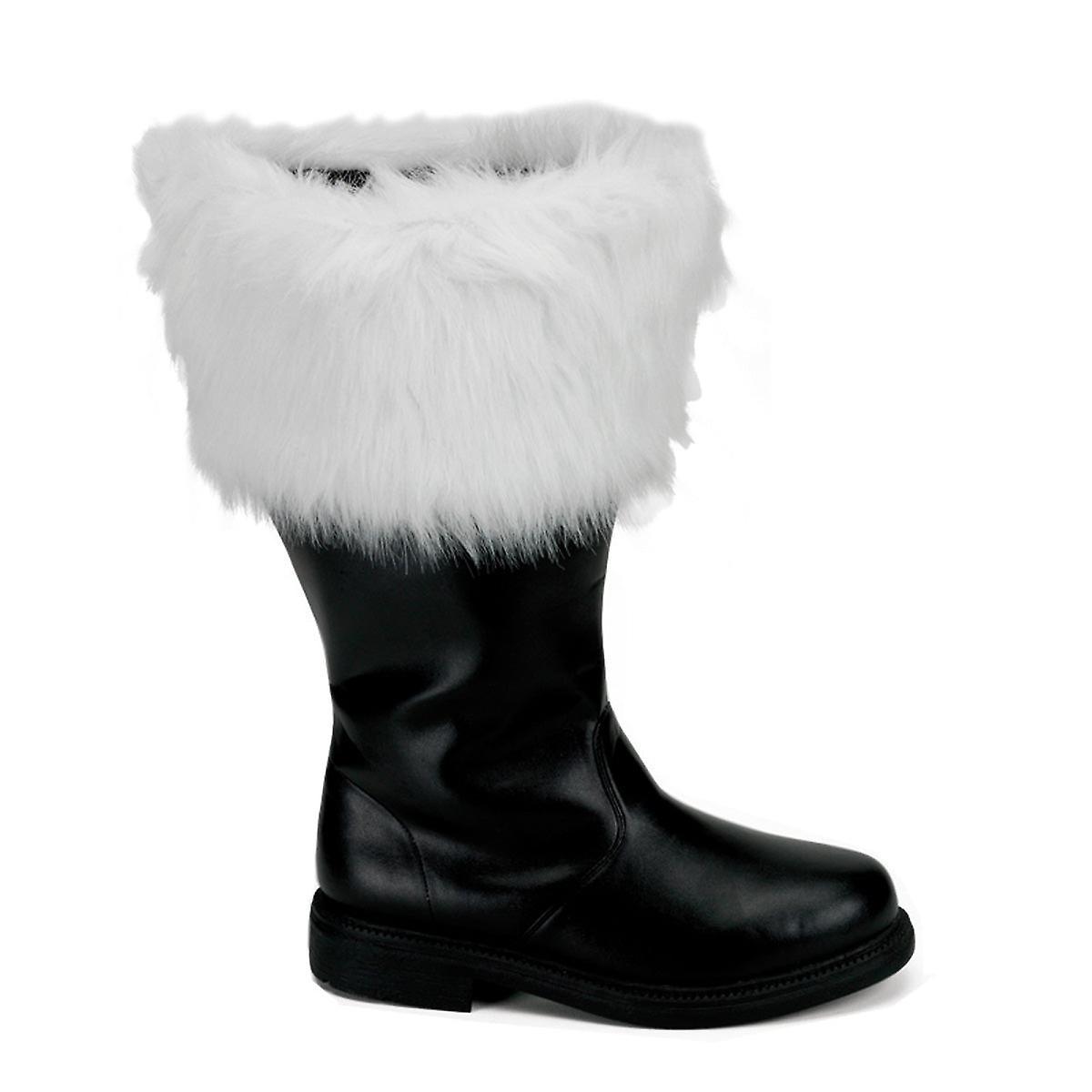 Funtasma Mens Boots Santa-106wc Blk Pu-wht Faux Fur Uk (11-12)/eu 44-45/us l