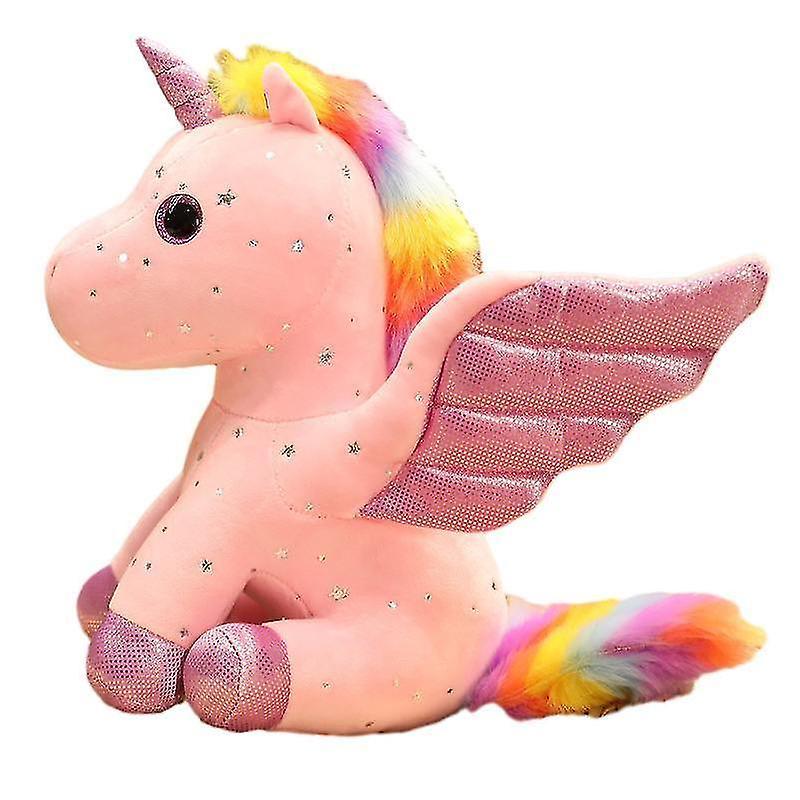 Zhuopai Unicorn Stuffed Animal Plush with Rainbow Wings Pink 22cm